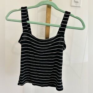 Urban Outfitters Black and White Striped Crop Top